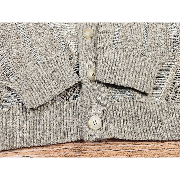 VTG 80’s Sweater Graphix Mens L USA Made Geometric Cardigan Sweater Grandpa EUC - Picture 7 of 12